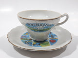 Vintage Washington State Landmarks Mount Rainier Porcelain Tea Cup and Saucer Plate