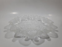 Mikasa Christmas Story Frosted Glass Child Throwing Snow Balls with Trees Embossed Glass Frilled Edge 10" Candy Dish