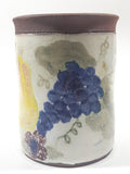 Fruit Grape Themed 5 1/2" Tall Stoneware Pottery Utensil Holder