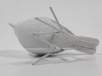 AuldHome Silver Bird Ornament Painted White