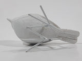 AuldHome Silver Bird Ornament Painted White