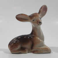 Vintage Baby Deer Fawn Miniature 3" Long Porcelain Figurine Made in Japan