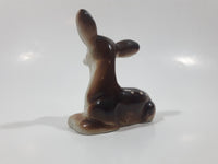 Vintage Baby Deer Fawn Miniature 3" Long Porcelain Figurine Made in Japan