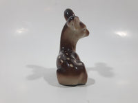 Vintage Baby Deer Fawn Miniature 3" Long Porcelain Figurine Made in Japan