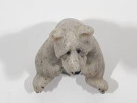 2000 Second Nature Design Quarry Critters Boo Sitting Bear 2 5/8" Tall Carved White Soapstone Figurine