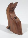 Bunny Rabbit Shaped Carved Wood 4 1/8" Tall