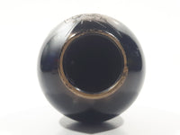 Mount Fuji Pagoda Black Etched Japanese Scenery 6 1/2" Tall Metal Bud Vase
