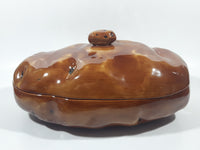 Vintage Brown Baked Potato Shaped Large 11 1/4" Ceramic Lidded Serving Dish