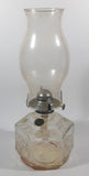Vintage Lamplight Farms Amish Horse and Buggy Farm Scenes 14" Tall Clear Embossed Glass Oil Lamp