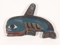 Shaman's Charm Killer Whale & Gunarh Tlingit Indian Tribe Southern Alaskan Coast 4 1/2" x 7" Resin Plaque Chips and Repair