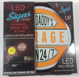 LED Signs Big Daddy's Garage Open 24/7 Neon Look 12" Bottle Cap Shaped LED Wall Decor Sign New in Box