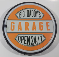 LED Signs Big Daddy's Garage Open 24/7 Neon Look 12" Bottle Cap Shaped LED Wall Decor Sign New in Box