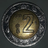 2018 Mexico Two 2 Peso Coin