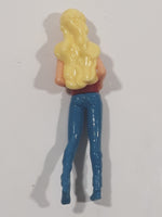 2012 Kinder Surprise Barbie Doll Pink Shirt Blue Jeans 3" Tall Plastic Toy Figure