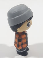 RTR-PW Ryan's World Ryan Grey Cap Orange and Black Checkered Jacket 2" Tall Toy Figure