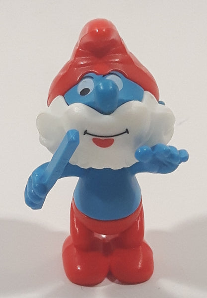 1996 Kinder Surprise Smurf Conductor 2" Tall Plastic Toy Figure