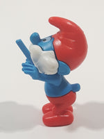 1996 Kinder Surprise Smurf Conductor 2" Tall Plastic Toy Figure