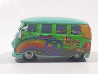 Disney Pixar Cars VW Bus Fillmore Volkswagen AG Groovy Love Flower Power Van Green Die Cast Toy Car Vehicle