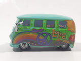 Disney Pixar Cars VW Bus Fillmore Volkswagen AG Groovy Love Flower Power Van Green Die Cast Toy Car Vehicle