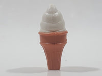 Vintage Vanilla Ice Cream Cone Miniature 2" Tall Plastic Toy Food