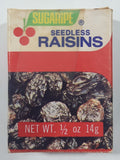 Vintage Sugaripe Seedless Raisins 1/2 Oz 14g Small Box EMPTY