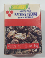 Vintage Sugaripe Seedless Raisins 1/2 Oz 14g Small Box EMPTY