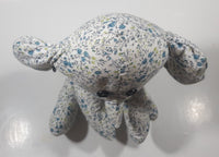 Blue Floral Pattern Elephant 11" Tall Stuffed Animal Toy
