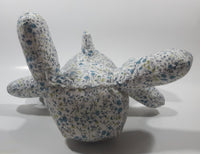 Blue Floral Pattern Elephant 11" Tall Stuffed Animal Toy