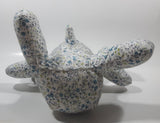 Blue Floral Pattern Elephant 11" Tall Stuffed Animal Toy