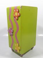 Colorful Three Drawer 8 1/2" Tall Wood Trinket Jewelry Box