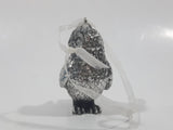 Silver Look Metal Owl Bird 2 1/2" Tall Hanging Ornament