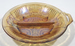 Vintage Indiana Orange Amber Iridescent Rainbow Gold 7 1/2" Diameter Carnival Glass Split Candy Dish