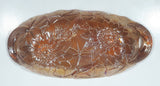 Vintage Indiana Orange Amber Iridescent Rainbow Gold 9 1/2" Wide Carnival Glass Condiment Relish Dish