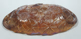 Vintage Indiana Orange Amber Iridescent Rainbow Gold 9 1/2" Wide Carnival Glass Condiment Relish Dish