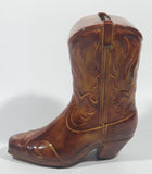 Vintage Brown Cowboy Boot 6 1/2" Tall Ceramic Coin Bank