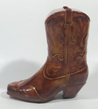 Vintage Brown Cowboy Boot 6 1/2" Tall Ceramic Coin Bank