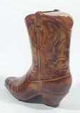 Vintage Brown Cowboy Boot 6 1/2" Tall Ceramic Coin Bank