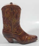 Vintage Brown Cowboy Boot 6 1/2" Tall Ceramic Coin Bank