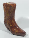 Vintage Brown Cowboy Boot 6 1/2" Tall Ceramic Coin Bank