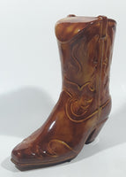 Vintage Brown Cowboy Boot 6 1/2" Tall Ceramic Coin Bank