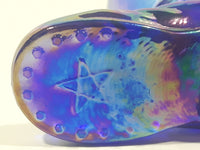 Boyd Electric Cobalt Blue Carnival Glass Boot Shaped 2 3/4" Tall Toothpick Holder