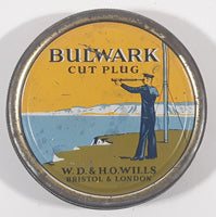 Vintage W.D. & H.O. Wills Bulwark Cut Plug 3 1/2" Round Tin Metal Container Bristol & London