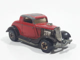 1980 Hot Wheels HiRakers '34 Ford 3-Window Red with Brown Fenders Die Cast Toy Car Hot Rod Vehicle