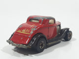 1980 Hot Wheels HiRakers '34 Ford 3-Window Red with Brown Fenders Die Cast Toy Car Hot Rod Vehicle