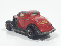 1980 Hot Wheels HiRakers '34 Ford 3-Window Red with Brown Fenders Die Cast Toy Car Hot Rod Vehicle