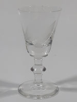 Etched Flower Pattern Miniature 2 3/8" Tall Glass Sherry / Port / Wine Cup