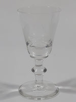 Etched Flower Pattern Miniature 2 3/8" Tall Glass Sherry / Port / Wine Cup