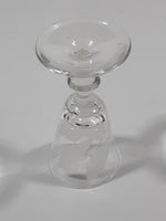 Etched Flower Pattern Miniature 2 3/8" Tall Glass Sherry / Port / Wine Cup