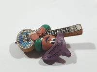 Puerto Vallarta Mariachi Guitar Player 1 3/4" x 2 3/8" Wood and Clay Fridge Magnet