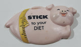 Enesco "Stick to your DIET" Laying Pig 1 1/2" x 2 1/2" Plastic Fridge Magnet